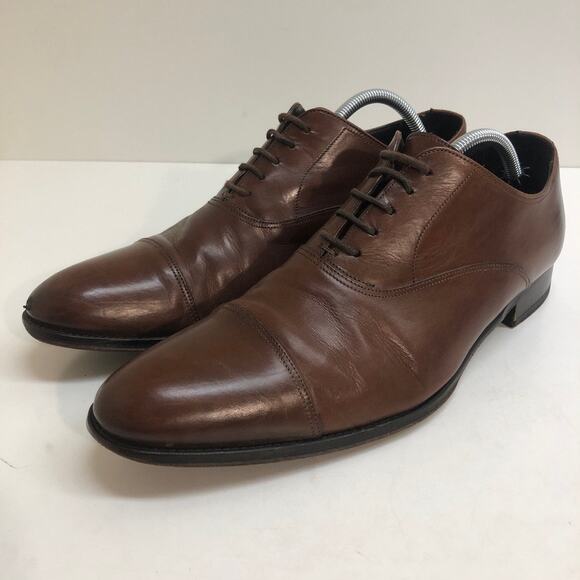 VERY GOOD To Boot New York Brandon Cap Toe Oxfords Brown Leather Men's Size 10 - Picture 2 of 12